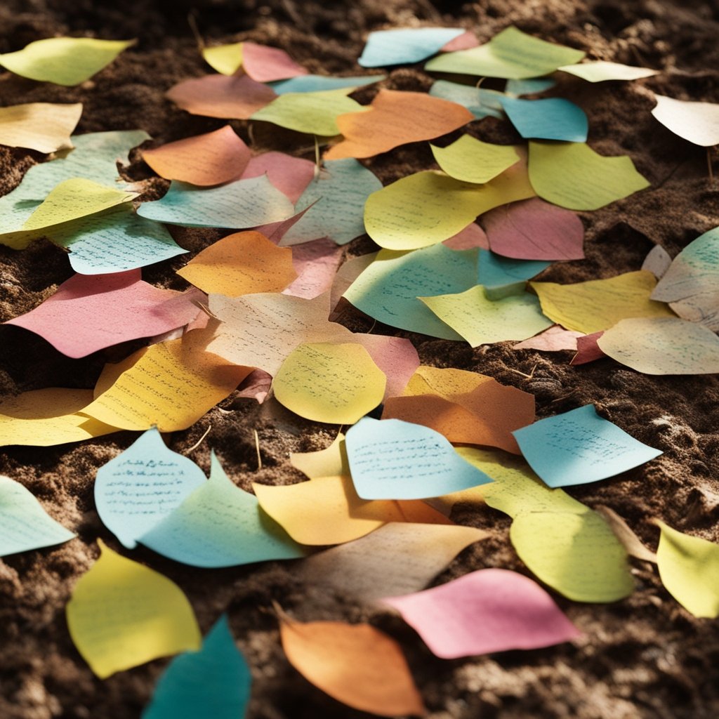 Colorful Transparent Sticky Notes on the ground